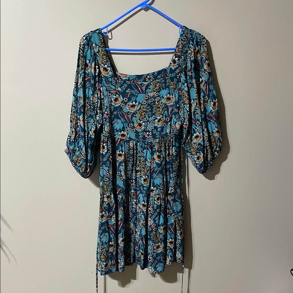 Floral Teal Women's Dress